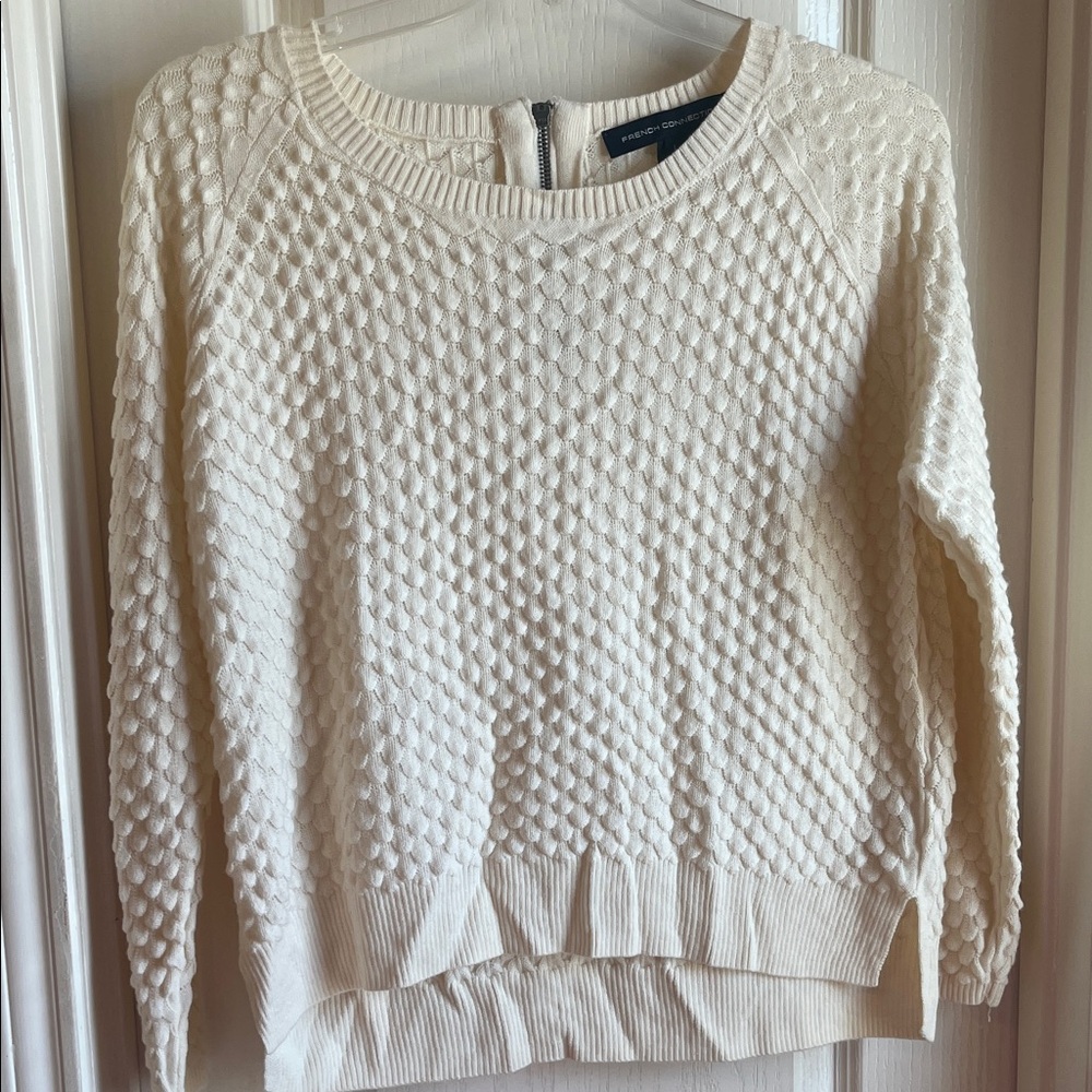 French Connection Cream Textured Women's Sweater - Picture 3 of 10